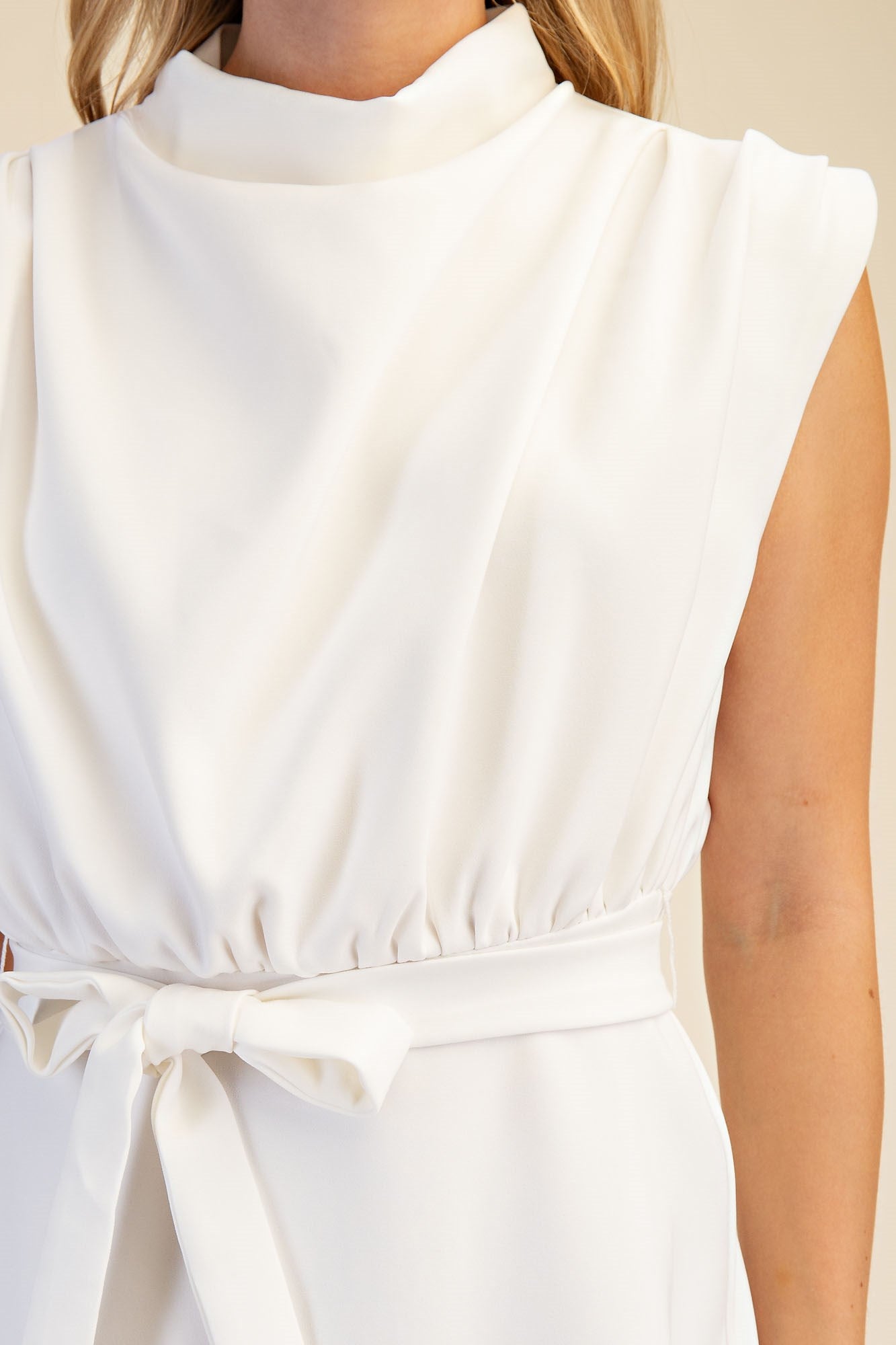 Breezy- Cowl Neck Sleeveless Mini Dress