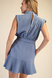 Breezy- Cowl Neck Sleeveless Mini Dress
