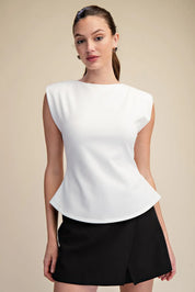 Fresh Air- Sleeveless Peplum Top