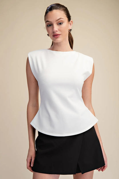 Fresh Air- Sleeveless Peplum Top