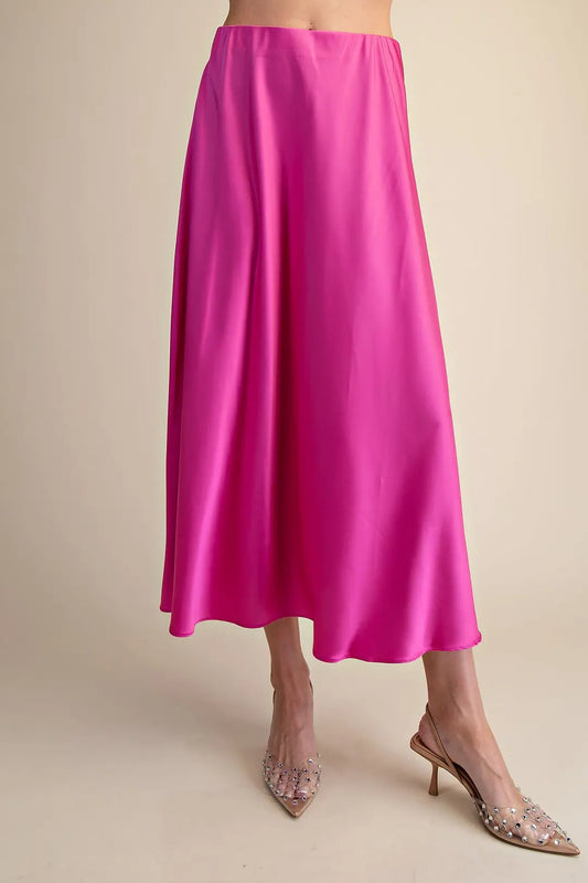 Radiant- Satin Midi Skirt