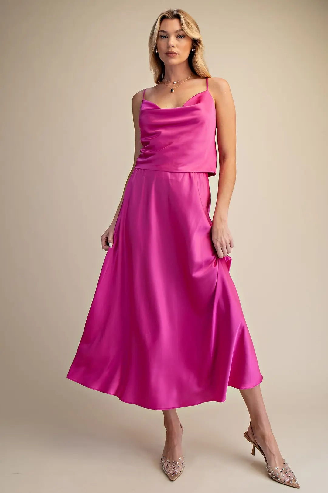 Radiant- Satin Midi Skirt