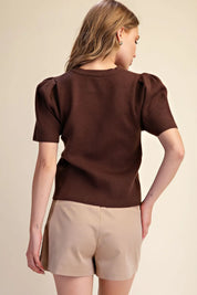 Knit Perfection- Puff Sleeve Top