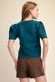 Knit Perfection- Puff Sleeve Top