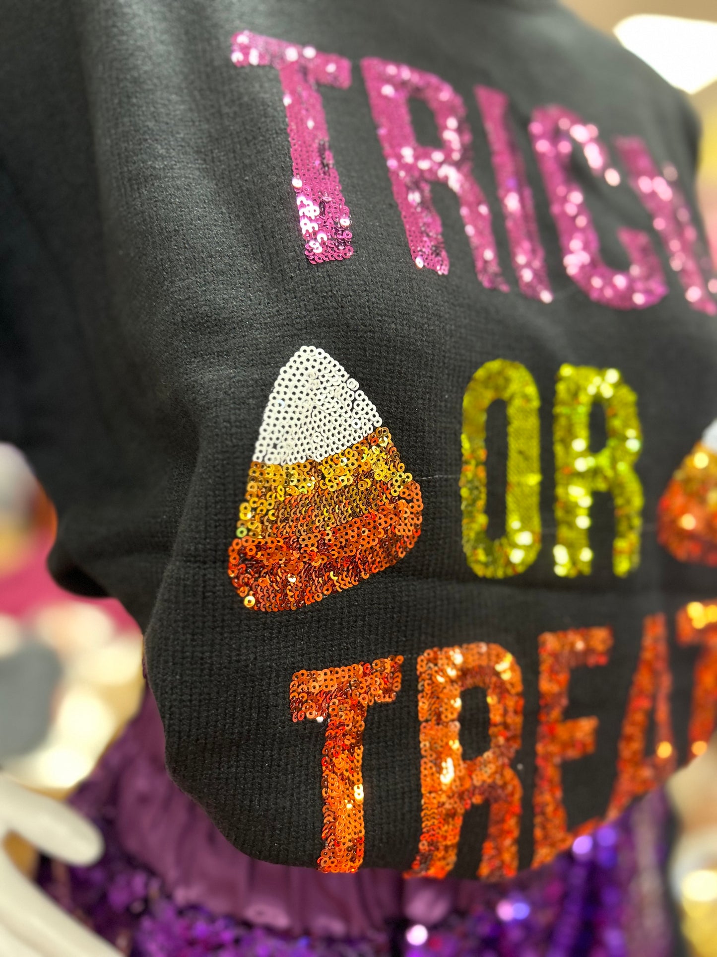 Trick Or Treat Sequin Sweater