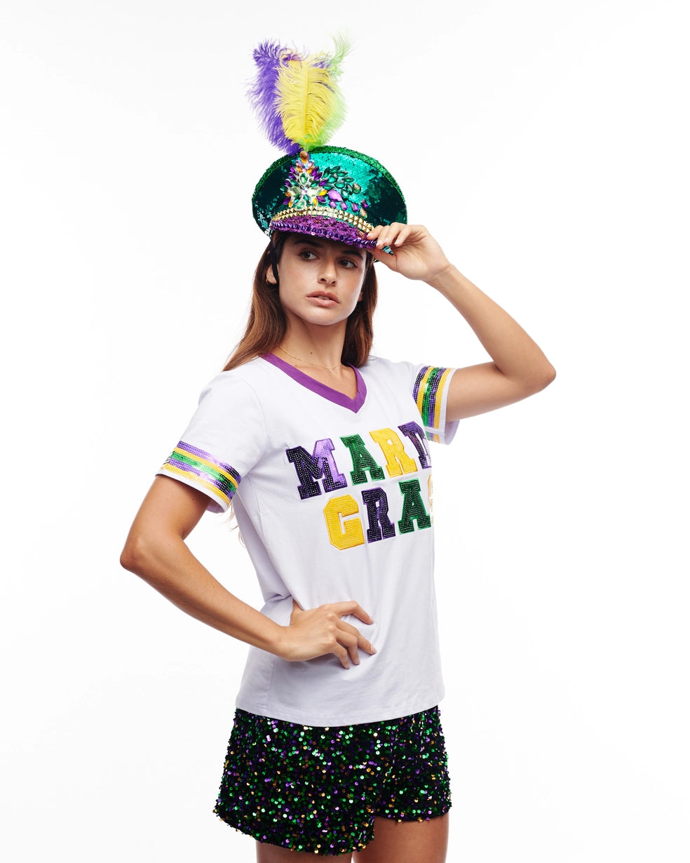The Block is Hot- Mardi Gras Sequin Shirt
