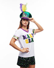 The Block is Hot- Mardi Gras Sequin Shirt