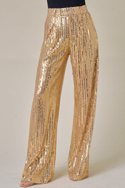 Sparkle- Sequin Wide Leg Pants