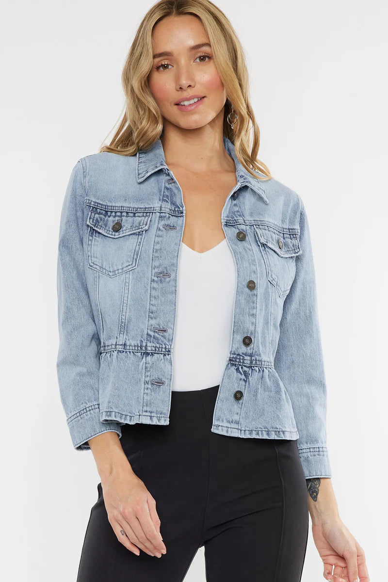 Marilou Peplum Denim Jacket