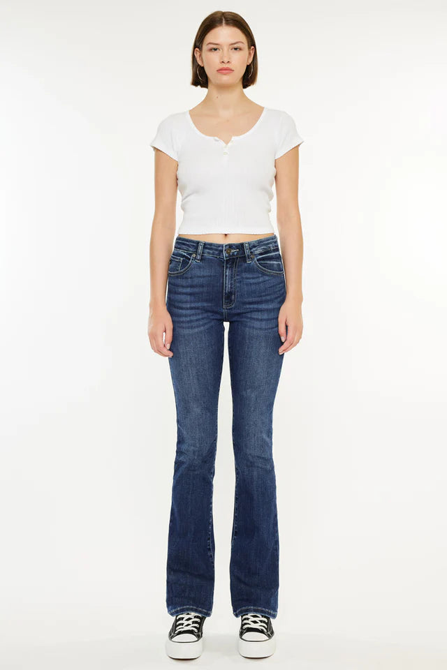 Marla High Rise Skinny Bootcut Jeans - Medium Wash