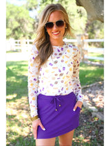 Alyssa Mesh Top- Purple Tailgate