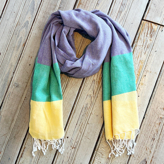 Mardi Gras Turkish Loomed Scarf