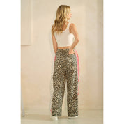 Leopard Sport Striped Wide Legged Pants