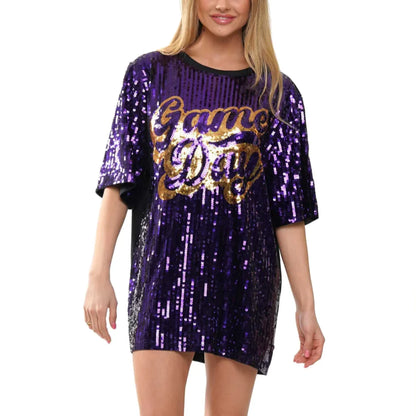 Sequin Game-day T-shirt Dress