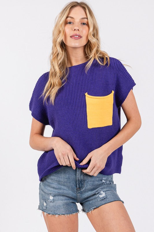 Team Spirit Contrasting Pocket Sweater