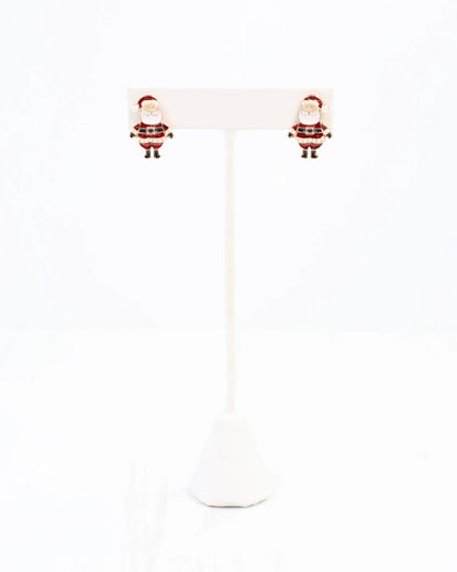 Cheery Santa Stud Earring Red
