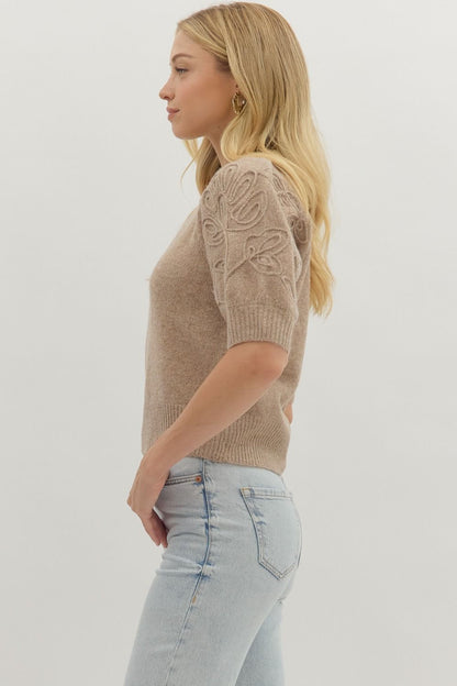 Appliqué Sleeve Detail Top