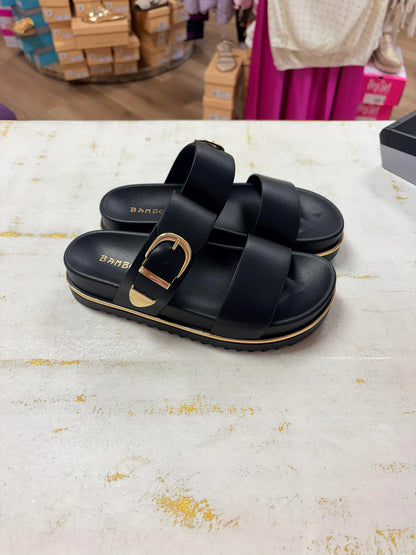 SALABLE- Black Double Strap Buckle Sandal