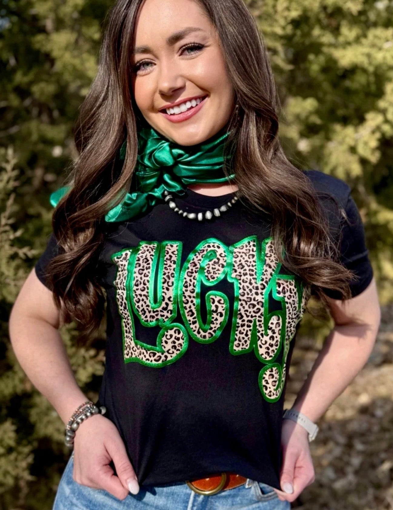 Leopard Lucky Green Puff Tee