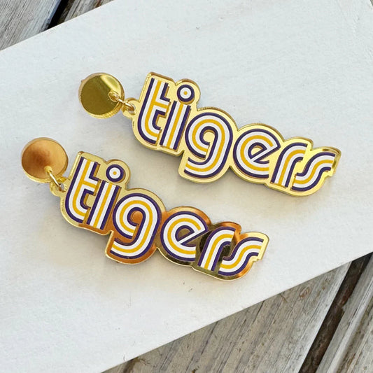 LSU Mono Tigers Acrylic Earrings