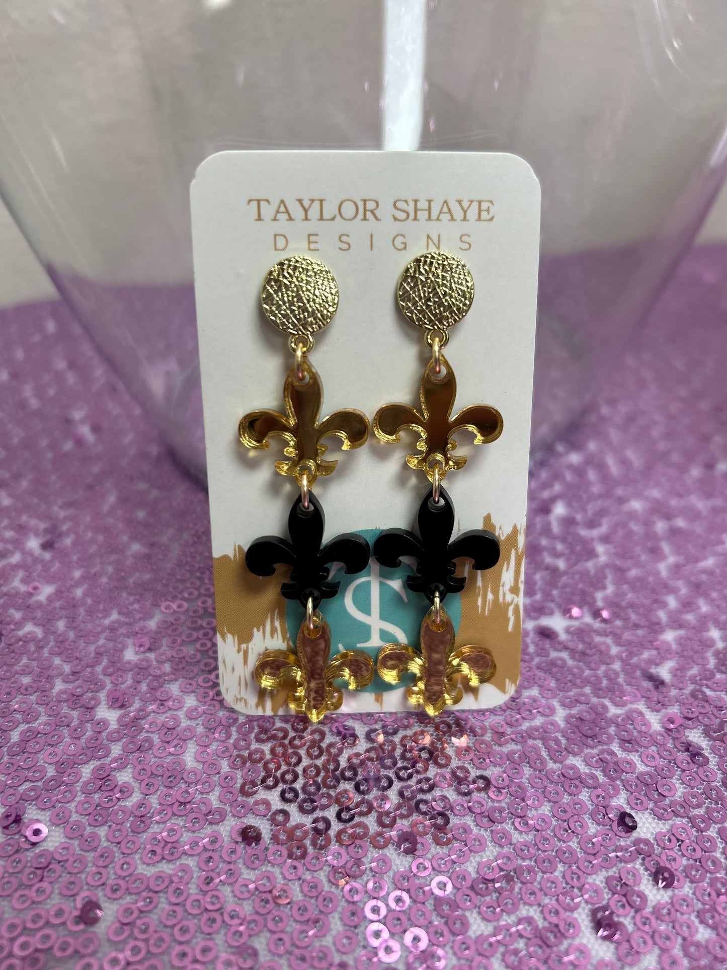 Taylor Shaye Drop Fleur De Lis Earrings