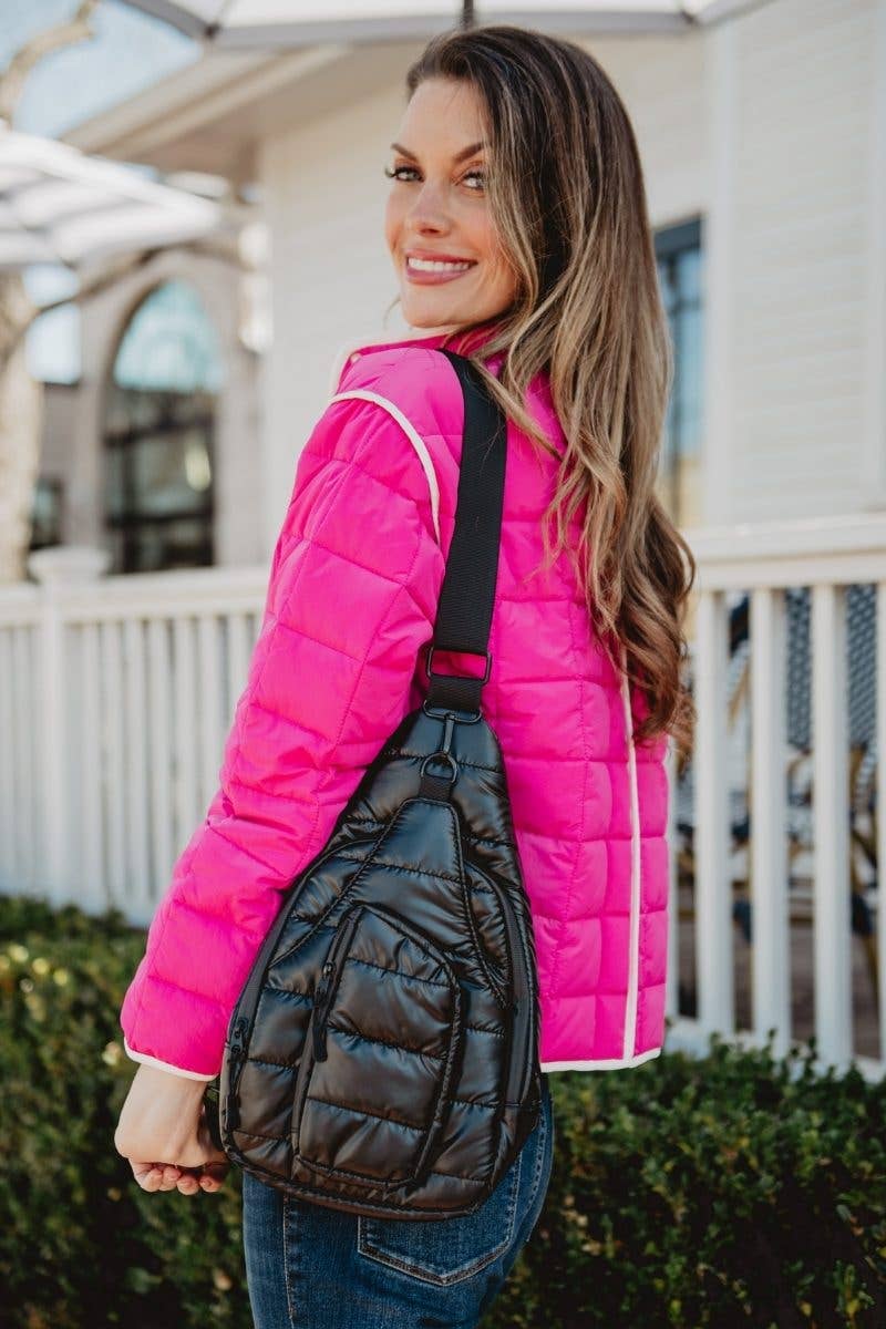 Black Metallic Crossbody Wholesale Sling Bag