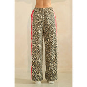Leopard Sport Striped Wide Legged Pants
