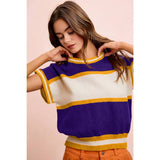GAMEDAY THEME COLORBLOCK REALXED FIT KNIT SWEATER TOP