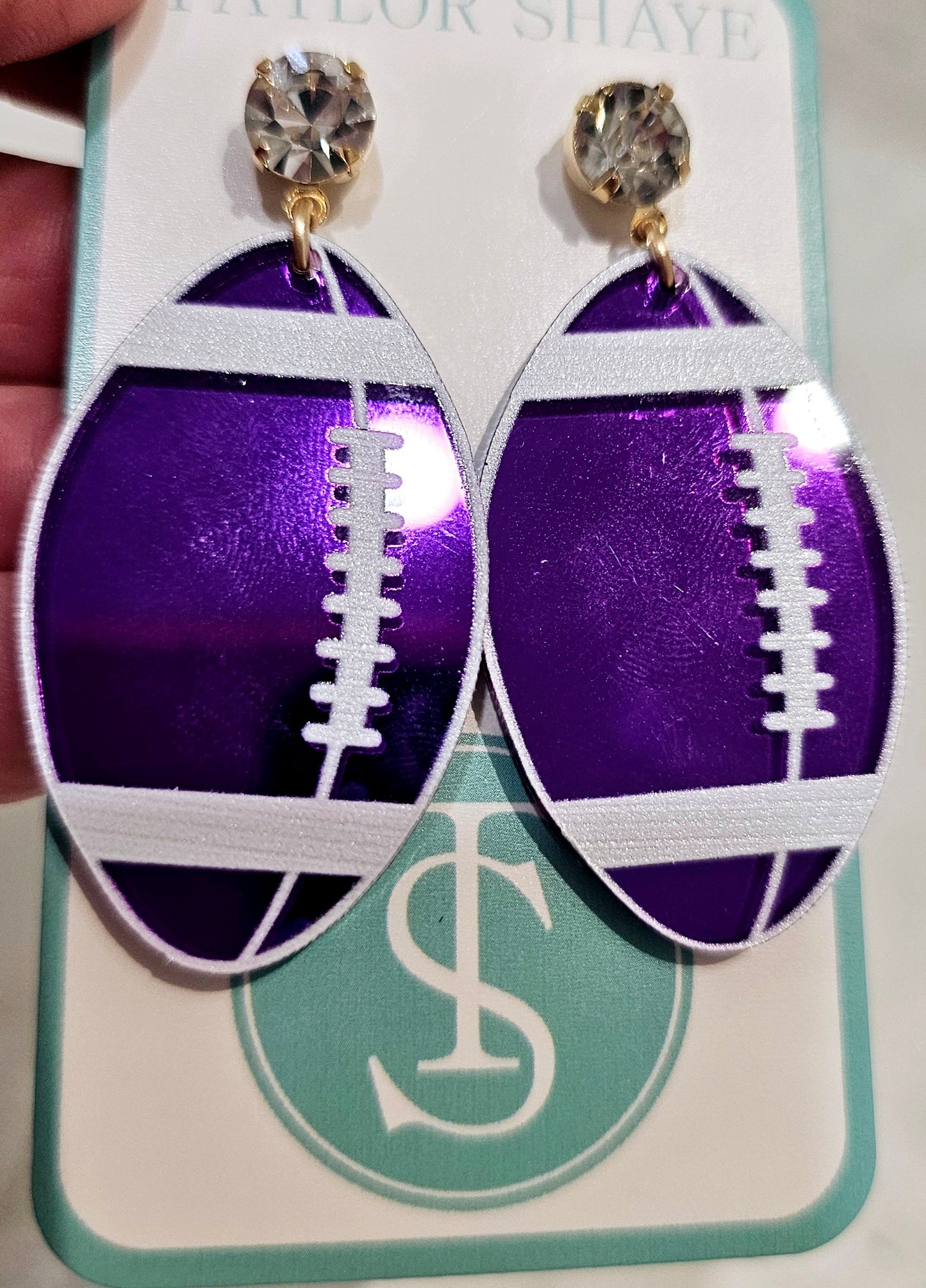 Taylor Shaye Acrylic Football Earrings