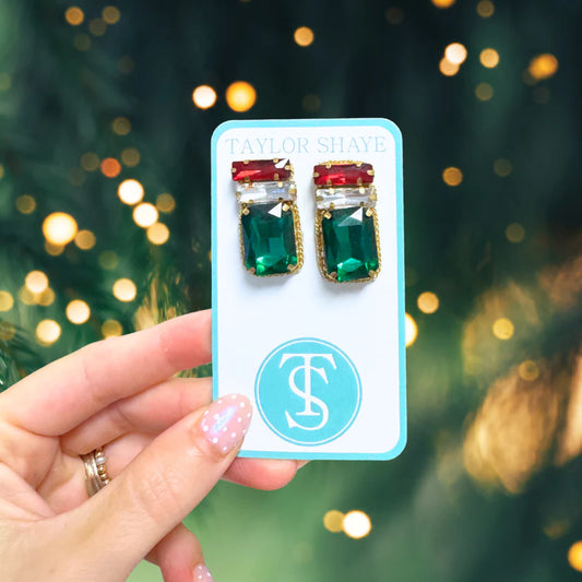 Taylor Shaye- Christmas Crystal Gem Studs