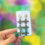 Taylor Shaye- Confetti Mardi Acrylic Triple Fleur-de-Lis