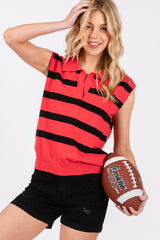 Game Day STRIPED SLEEVELESS TOP