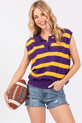 Game Day STRIPED SLEEVELESS TOP