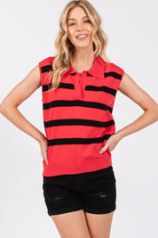 Game Day STRIPED SLEEVELESS TOP