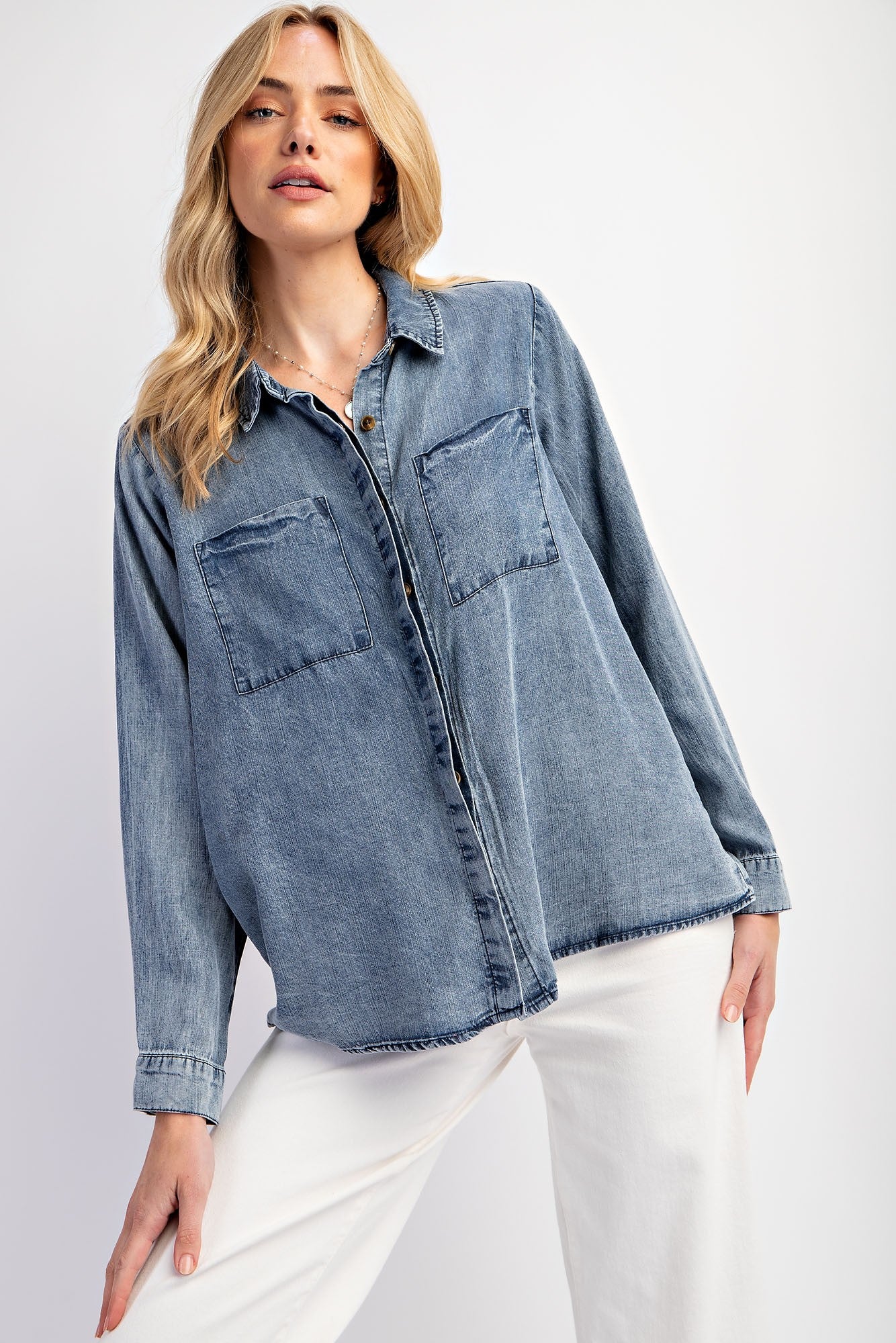 Over It Denim Top