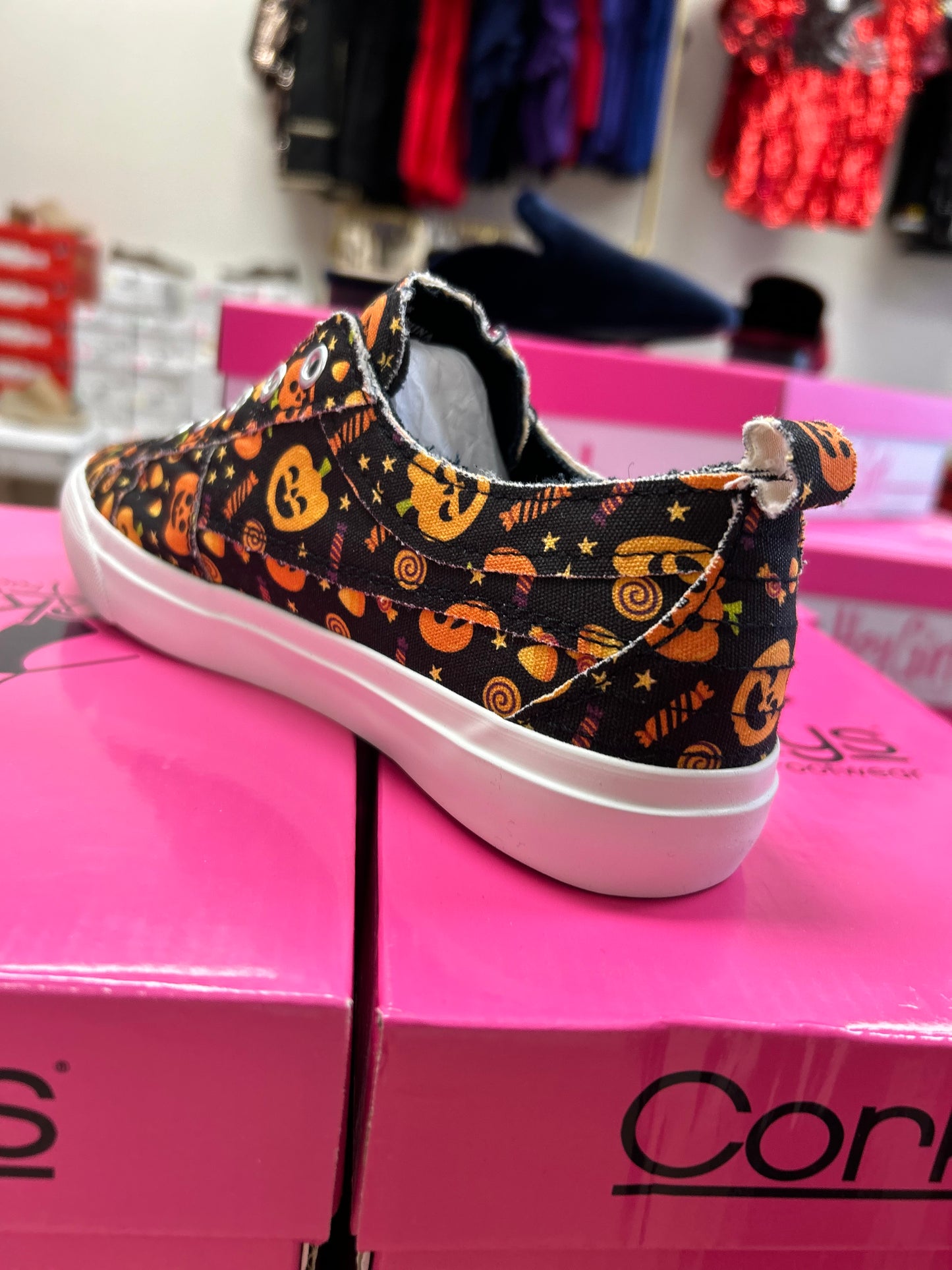 Black Pumpkin Slip Ons