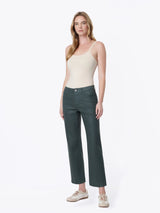COATED Crop Straight Jeans