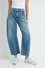 GO VIRAL- BARREL JEAN- JUST BLACK DENIM