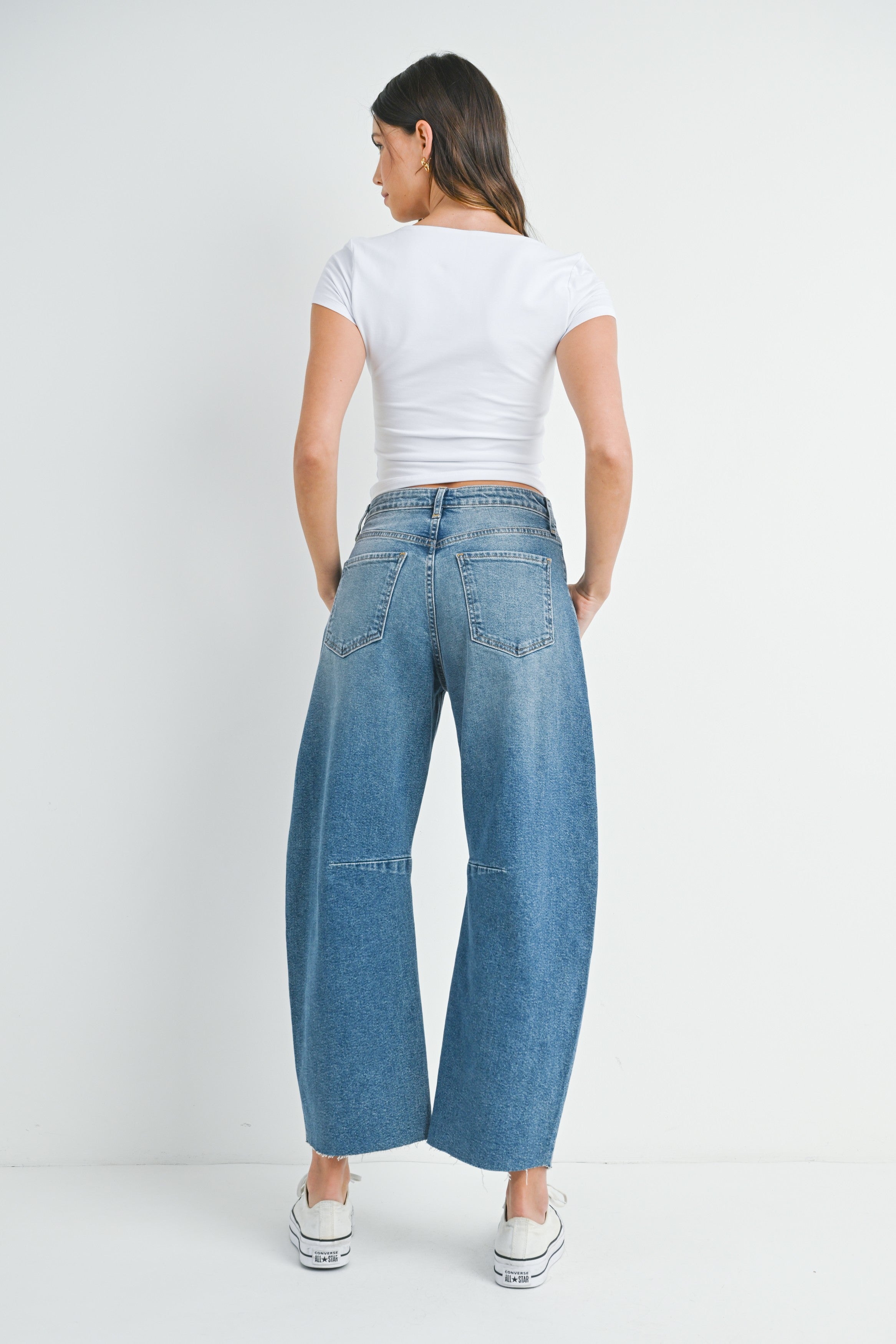 GO VIRAL- BARREL JEAN- JUST BLACK DENIM