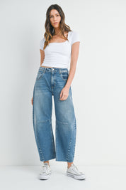 GO VIRAL- BARREL JEAN- JUST BLACK DENIM