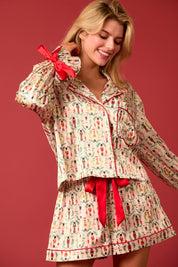 Christmas Toy Soldier Prints Pajama Set