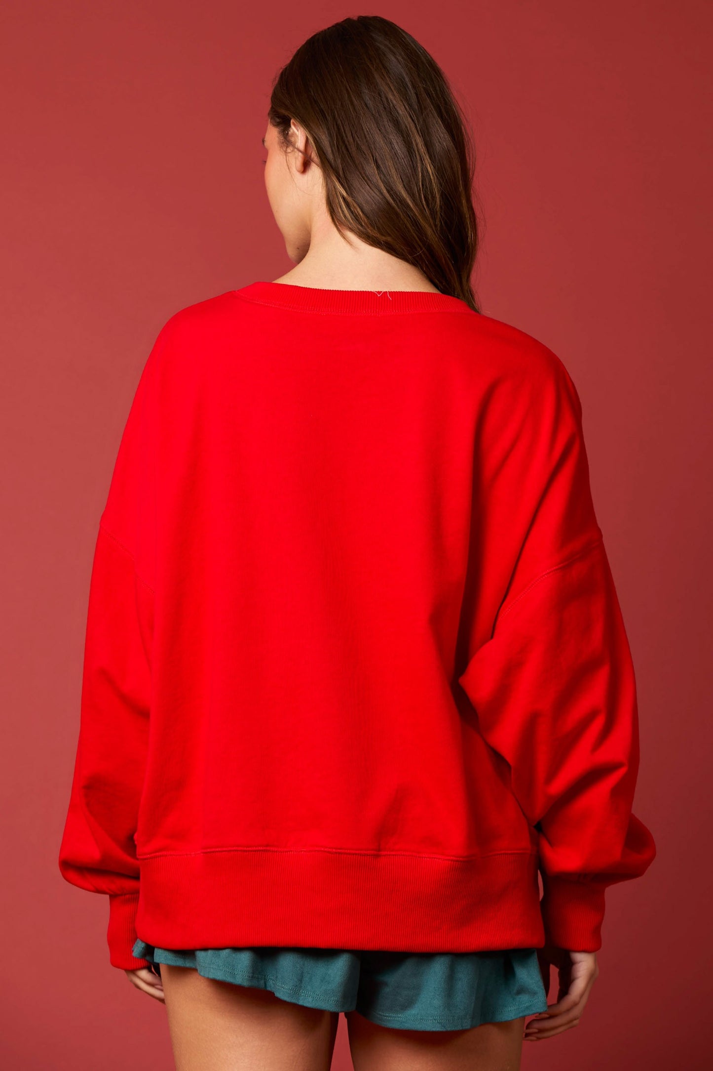 Santa Sequins- Oversized Sweatshirt