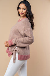 Detailed in Glitter- Long Sleeve Knit Sweater