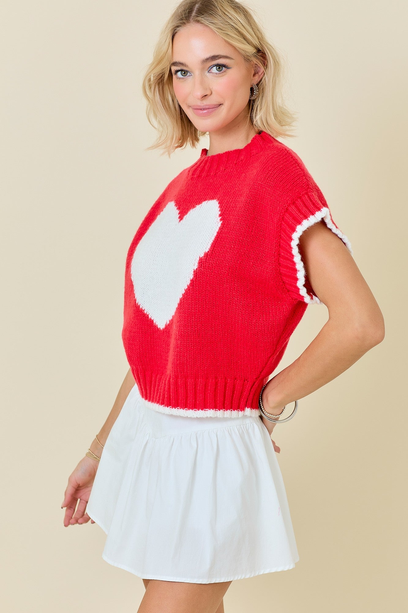 BOXY HEART SWEATER TOP