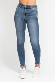 Judy Blue- HW Skinny w/ Destroy & Shark Bit Hem
