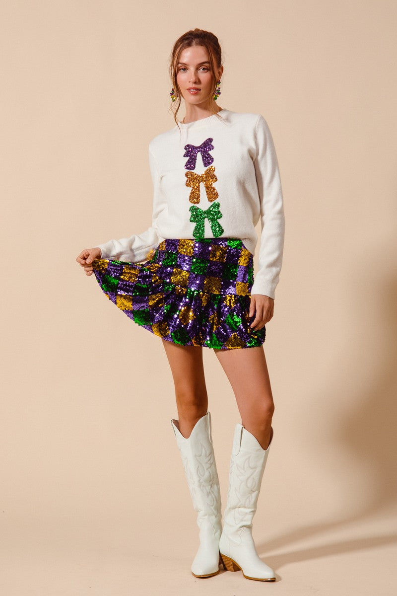 ATHENA- Mardi Gras Sequin Skirt