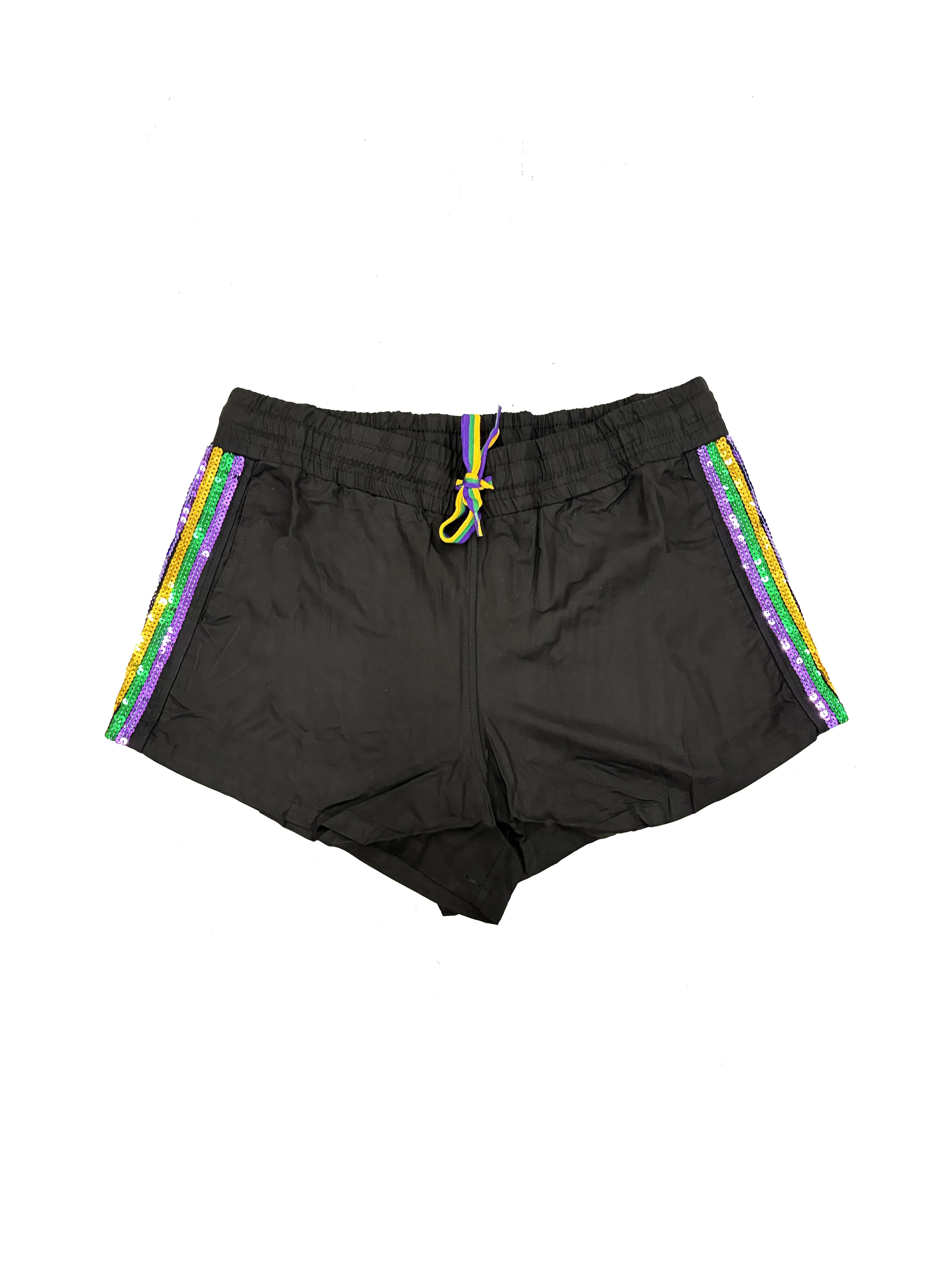 Adult Sequin Stripe Viscose Shorts