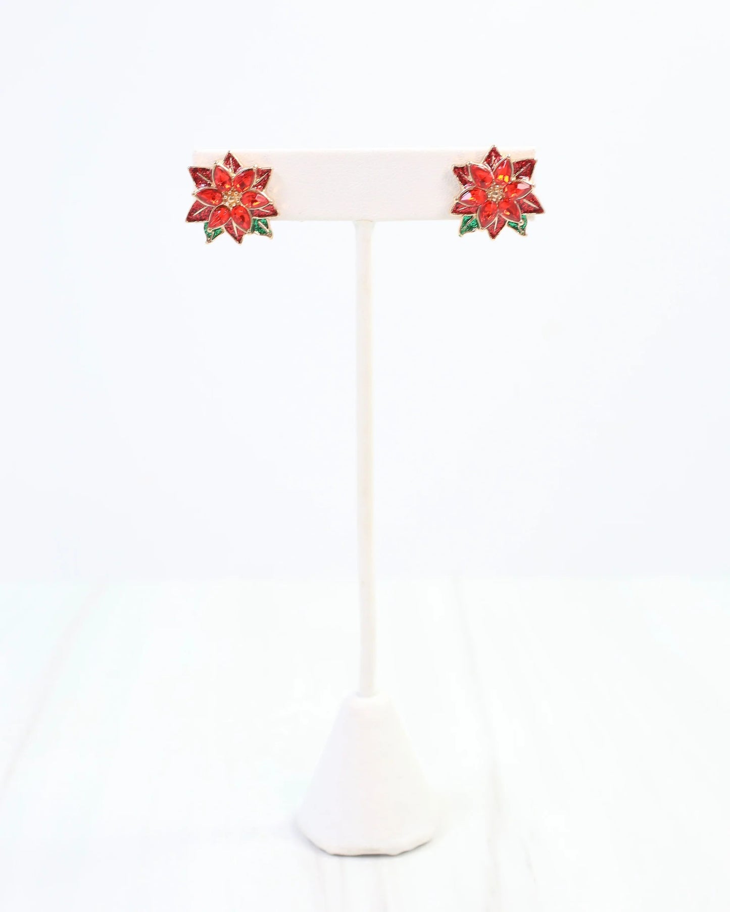 Prancer Poinsettia Enamel Stud Multi