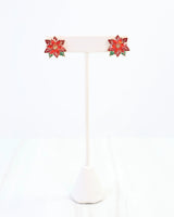 Prancer Poinsettia Enamel Stud Multi