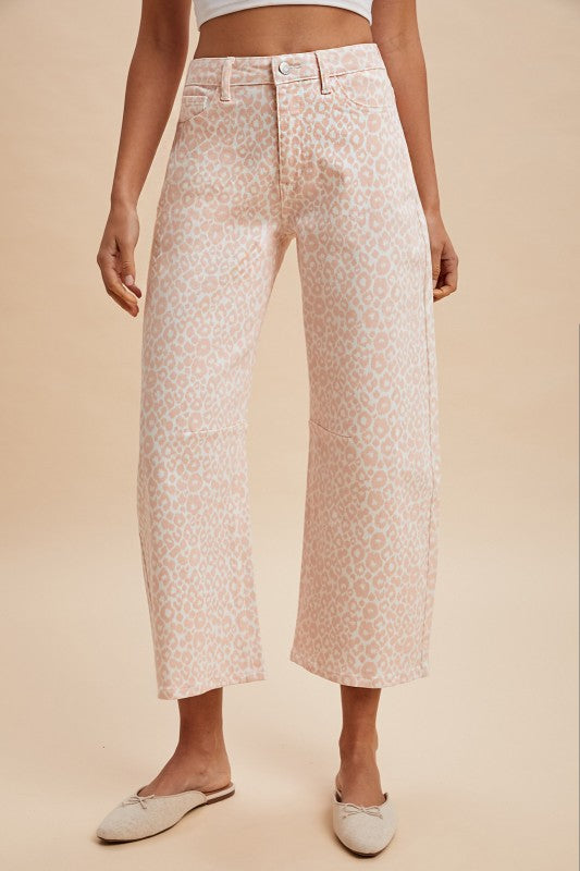 Frenchie- pink cheetah pants
